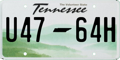 TN license plate U4764H