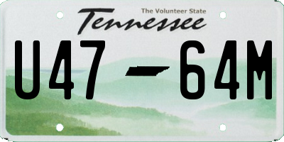 TN license plate U4764M