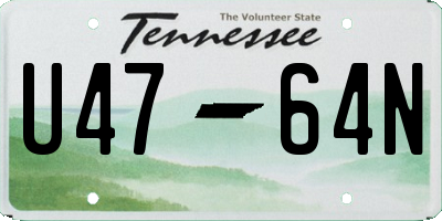 TN license plate U4764N
