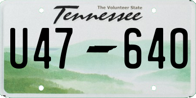 TN license plate U4764O