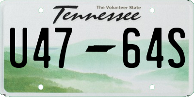 TN license plate U4764S