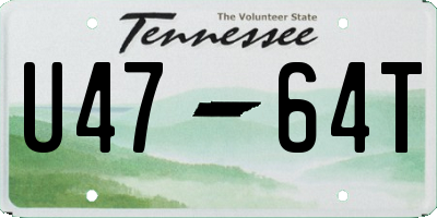 TN license plate U4764T