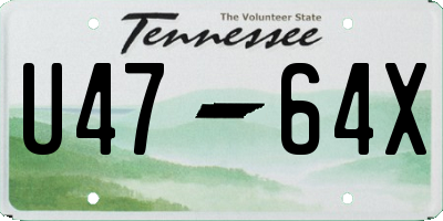 TN license plate U4764X