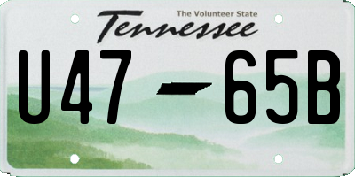 TN license plate U4765B