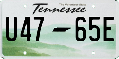 TN license plate U4765E