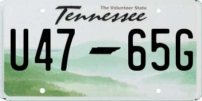 TN license plate U4765G