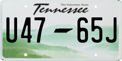 TN license plate U4765J