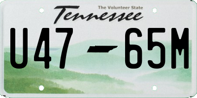 TN license plate U4765M
