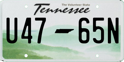 TN license plate U4765N