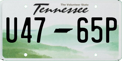 TN license plate U4765P