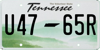 TN license plate U4765R
