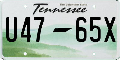 TN license plate U4765X