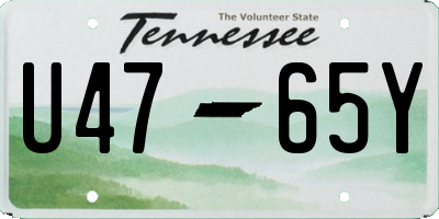 TN license plate U4765Y