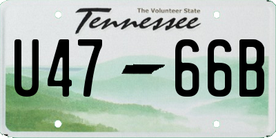 TN license plate U4766B