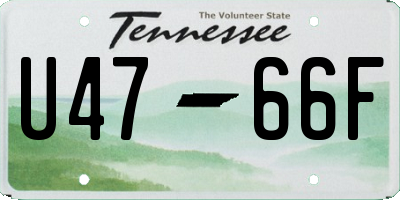 TN license plate U4766F