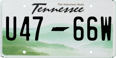 TN license plate U4766W