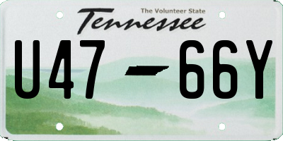 TN license plate U4766Y