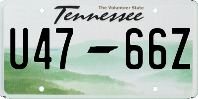 TN license plate U4766Z