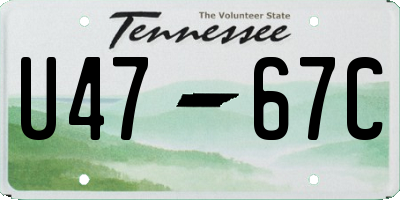 TN license plate U4767C