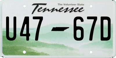 TN license plate U4767D
