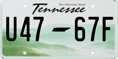 TN license plate U4767F