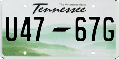 TN license plate U4767G
