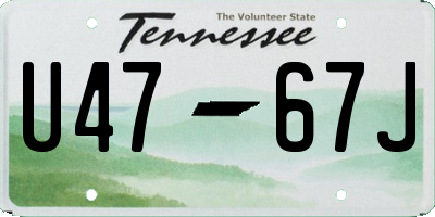 TN license plate U4767J