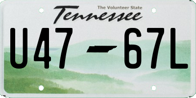 TN license plate U4767L