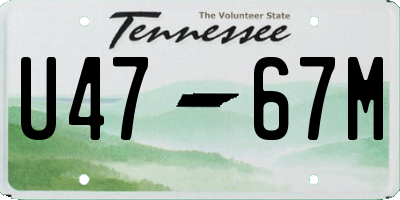 TN license plate U4767M