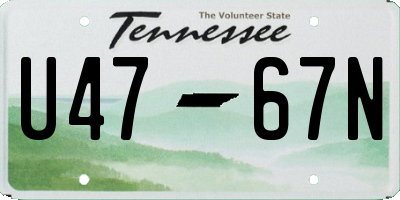 TN license plate U4767N