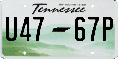 TN license plate U4767P