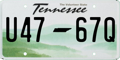 TN license plate U4767Q
