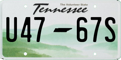 TN license plate U4767S