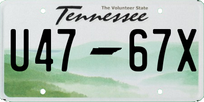 TN license plate U4767X