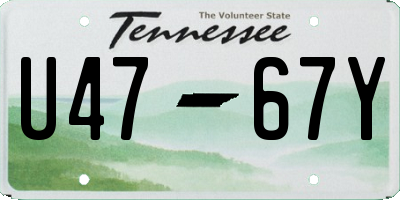 TN license plate U4767Y