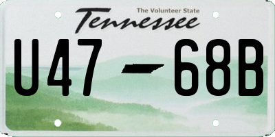 TN license plate U4768B
