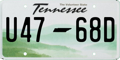 TN license plate U4768D