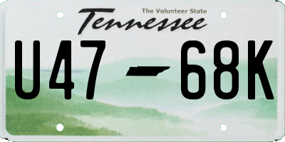 TN license plate U4768K