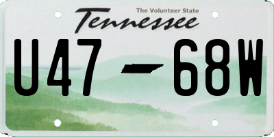 TN license plate U4768W