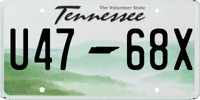 TN license plate U4768X