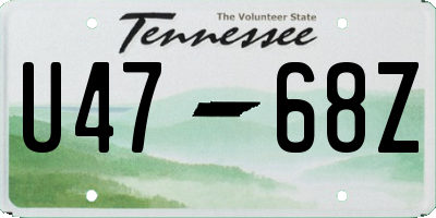 TN license plate U4768Z