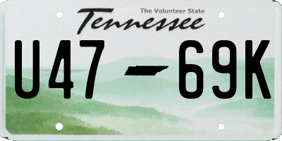 TN license plate U4769K