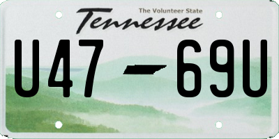 TN license plate U4769U