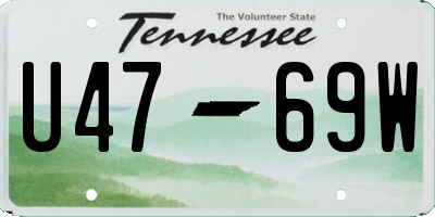 TN license plate U4769W