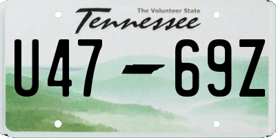 TN license plate U4769Z