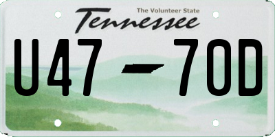 TN license plate U4770D