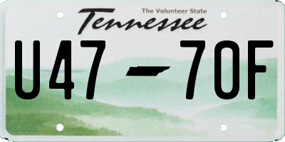TN license plate U4770F