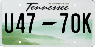 TN license plate U4770K
