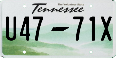 TN license plate U4771X