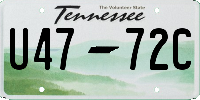 TN license plate U4772C